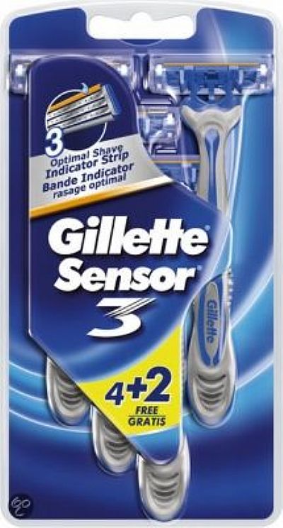 Gillette Sensor 3 Ξυραφάκια Μιας Χρήσης (4 Τεμ. + 2 Δώρο)