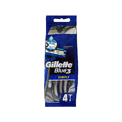 GILLETTE ΞΥΡΑΦΑΚΙΑ ΑΝΤΡΙΚΑ BLUE 3 SIMPLE ΑΝΤΡΙΚA (4τεμ.)