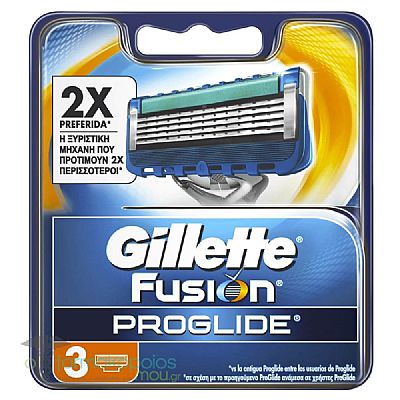 Gillette Fusion Proglide Ανταλλακτικές Κεφαλές 3 τμχ