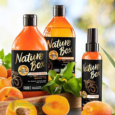 NATURE BOX Apricot Oil Μάσκα για Απαλά και Λαμπερά Μαλλιά 385ml