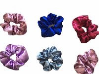 Σούρα μαλλιών σατέν χρώματα ΣΙΕΛ