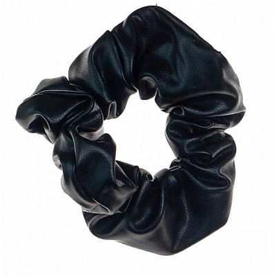Ro-accessories Σούρα μαλλιών μαύρη Δερματίνη 