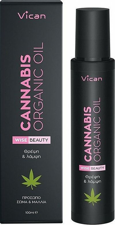 Vican Wise Beauty Cannabis Organic Oil Ενυδατικό Έλαιο για Πρόσωπο, Σώμα & Μαλλιά