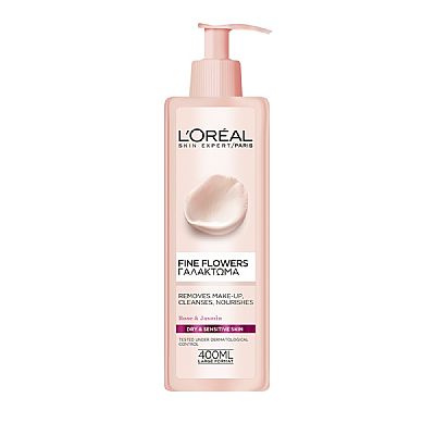 Loreal Paris Fine Flowers Γαλάκτωμα Καθαρισμού για Ξηρή - Ευαίσθητη Επιδερμίδα 400ml