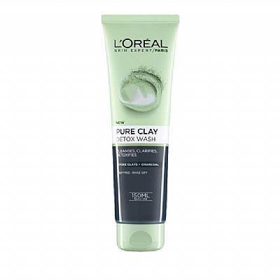 LOreal Paris Pure Clay Detox Wash Gel Καθαρισμου Με Αργιλο 150ml