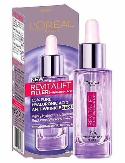 LOreal Paris Revitalift Filler (+ Υαλουρονικό Οξύ) Αντιρυτιδικός Ορός με Καθαρό Υαλουρονικό Οξύ, 30ml