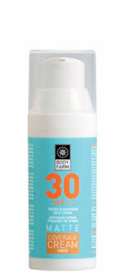 BODYFARM Tinted Sunscreen Face Matte Coverage Cream Dark SPF30 50ml