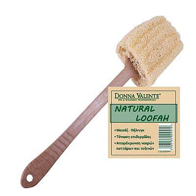 DONNA VALENTE Βούρτσα Μπάνιου Ξύλινη / 100% Natural Loofah