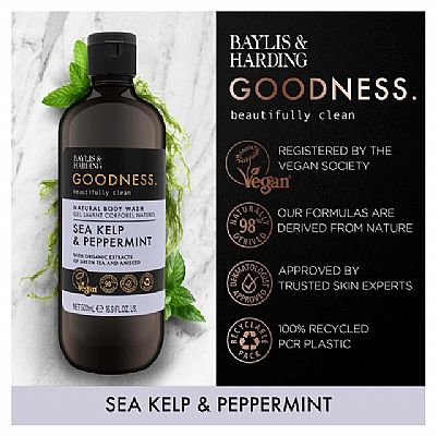 Baylis & Harding Goodness Sea Kelp & Peppermint natural body wash 500ml
