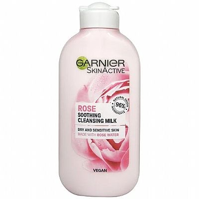 Garnier Skin Active Rose Soothing Cleansing Milk Γαλάκτωμα Καθαρισμού με Ροδόνερο Κατάλληλο για Ξηρή ή Ευαίσθητη Επιδερμίδα 200ml
