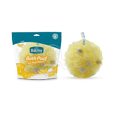 BALMY NATUREL  Bath Pouf with soap pieces (banana milk)