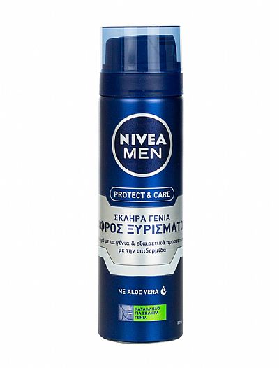 NIVEA MEN PROTECT AND CARE ΑΦΡΟΣ ΞΥΡΙΣΜΑΤΟΣ ΓΙΑ ΣΚΛΗΡΑ ΓΕΝΙΑ 200ML