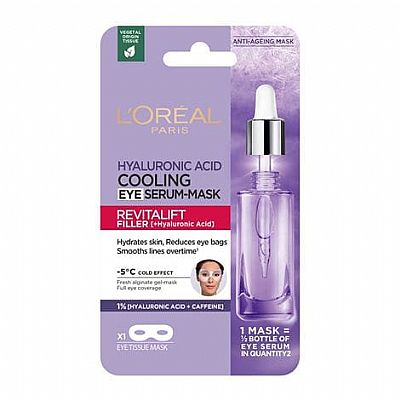 L' OREAL Revitalift Filler Υφασμάτινη Μάσκα Ματιών με Υαλουρονικό Οξύ