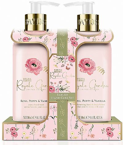 Baylis & Harding Royale Garden Rose, Poppy & Vanilla Luxury Hand Care Gift Set (h/soap/300ml + b/h/lot/300ml)