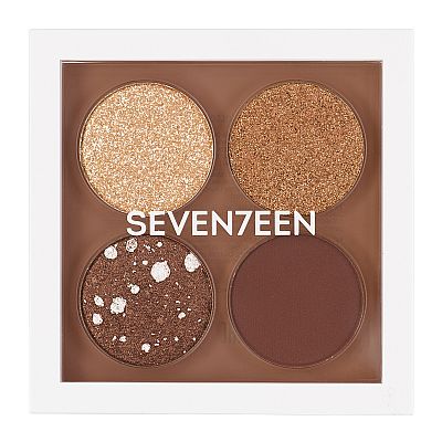 SEVENTEEN Vibrant Eyes Quad Palette No 10 LOVE FOR NUDE