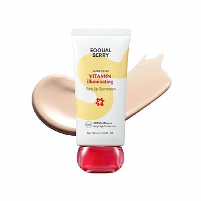 EQQUALBERRY  Vitamin Illuminating Tone Up Sunscreen SPF50+ PA++++  Αντηλιακή Κρέμα Προσώπου Λάμψης & Ομοιόμορφου Τόνου με Νιασιναμίδη & Βιταμίνη C